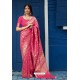 Rani Latest Party Wear Embroidered Soft Silk Sari