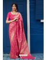 Rani Latest Party Wear Embroidered Soft Silk Sari