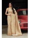 Gold Latest Party Wear Embroidered Soft Silk Sari