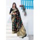 Black Latest Party Wear Embroidered Soft Silk Sari