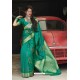 Jade Green Latest Party Wear Embroidered Soft Silk Sari