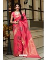 Rani Latest Party Wear Embroidered Soft Silk Sari