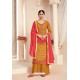 Marigold Designer Pure Viscose Brasso Party Wear Palazzo Salwar Suit