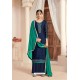 Navy Blue Designer Pure Viscose Brasso Party Wear Palazzo Salwar Suit