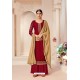 Maroon Designer Pure Viscose Brasso Party Wear Palazzo Salwar Suit