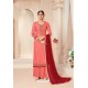 Peach Designer Pure Viscose Brasso Party Wear Palazzo Salwar Suit