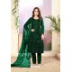 Dark Green Designer Embroidered Net Straight Salwar Suit