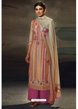 Multi Colour Designer Casual Wear Pashmina Palazzo Salwar Suit