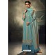 Blue Designer Casual Wear Pashmina Palazzo Salwar Suit