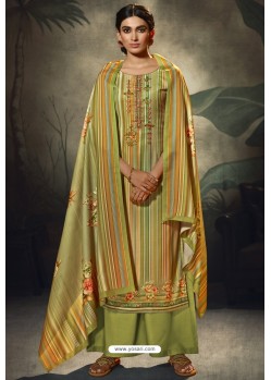 Green Designer Casual Wear Pashmina Palazzo Salwar Suit