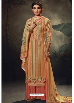 Multi Colour Designer Casual Wear Pashmina Palazzo Salwar Suit