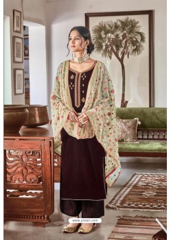 Coffee Party Wear Designer Falcon Velvet Palazzo Suit