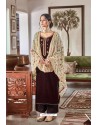 Coffee Party Wear Designer Falcon Velvet Palazzo Suit