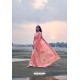 Peach Designer Party Wear Pure Linen Silk Sari