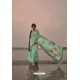 Sea Green Designer Party Wear Pure Linen Silk Sari