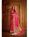 Hot Pink Latest Designer Party Wear Silk Wedding Sari