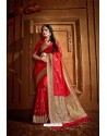 Red Latest Designer Party Wear Silk Wedding Sari