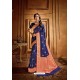 Royal Blue Latest Designer Party Wear Silk Wedding Sari