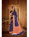 Royal Blue Latest Designer Party Wear Silk Wedding Sari