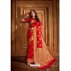 Red Latest Designer Party Wear Silk Wedding Sari