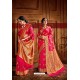 Fuchsia Latest Designer Party Wear Silk Wedding Sari