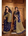 Royal Blue Latest Designer Party Wear Silk Wedding Sari