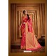 Dark Peach Latest Designer Party Wear Silk Wedding Sari