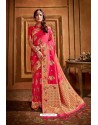 Rani Pink Latest Designer Party Wear Silk Wedding Sari