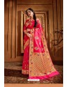 Fuchsia Latest Designer Party Wear Silk Wedding Sari