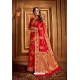 Red Latest Designer Party Wear Silk Wedding Sari