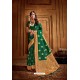 Dark Green Latest Designer Party Wear Silk Wedding Sari