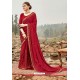 Maroon Latest Designer Party Wear Silk Wedding Sari