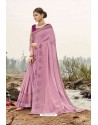 Mauve Latest Designer Party Wear Silk Wedding Sari