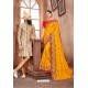 Yellow Latest Designer Embroidered Party Wear Silk Wedding Sari