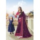 Purple Latest Designer Embroidered Party Wear Silk Wedding Sari