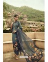 Dull Grey Designer Casual Wear Sorar Crepe Palazzo Salwar Suit