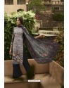 Light Grey Designer Casual Wear Sorar Crepe Palazzo Salwar Suit