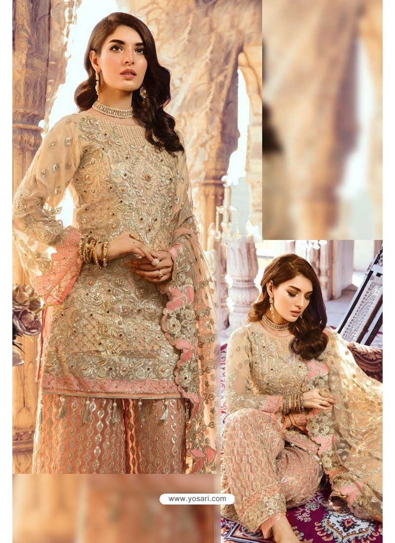 Buy Beige Latest Georgette Designer Party Wear Pakistani Style Salwar ...