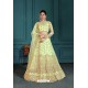 Green Heavy Embroidered Designer Net Wedding Lehenga Choli