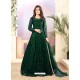 Dark Green Designer Embroidered Net Straight Salwar Suit