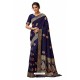 Navy Blue Latest Designer Classic Wear Soft Silk Sari