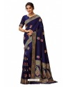 Navy Blue Latest Designer Classic Wear Soft Silk Sari