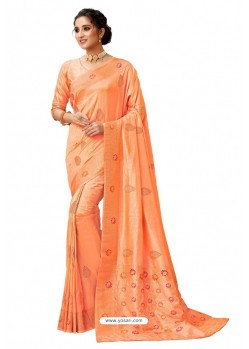 Orange Latest Designer Classic Wear Soft Silk Sari