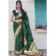 Dark Green Designer Weaving Banarasi Silk Classic Wear Sari