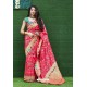 Hot Pink Designer Weaving Banarasi Silk Classic Wear Sari