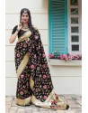 Black Designer Weaving Banarasi Silk Classic Wear Sari