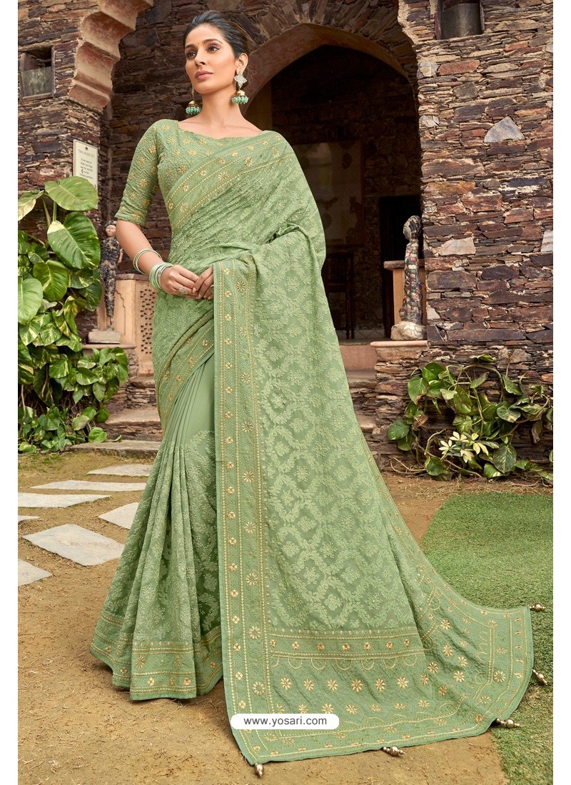 Green Sarees - Buy Dark Green Colour Sarees Online at Best Prices In India  | Flipkart.com