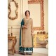 Beige Designer Pure Chinon Party Wear Palazzo Suit