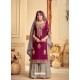 Violet Designer Pure Chinon Party Wear Palazzo Suit