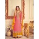 Light Pink Designer Pure Chinon Party Wear Palazzo Suit